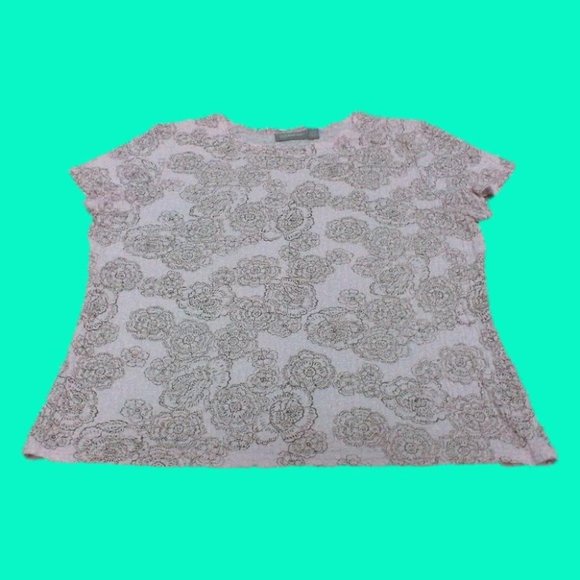 Croft & Barrow Women's Shirt Floral Print Stretch Cap Sleeve Pullover (Sze Lg.) - Picture 9 of 16